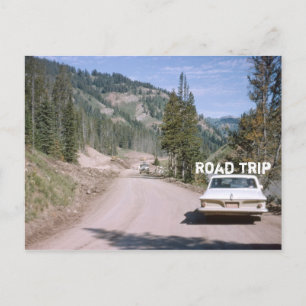 Vintage Vacation Montana Road Trip Classic Car Postcard