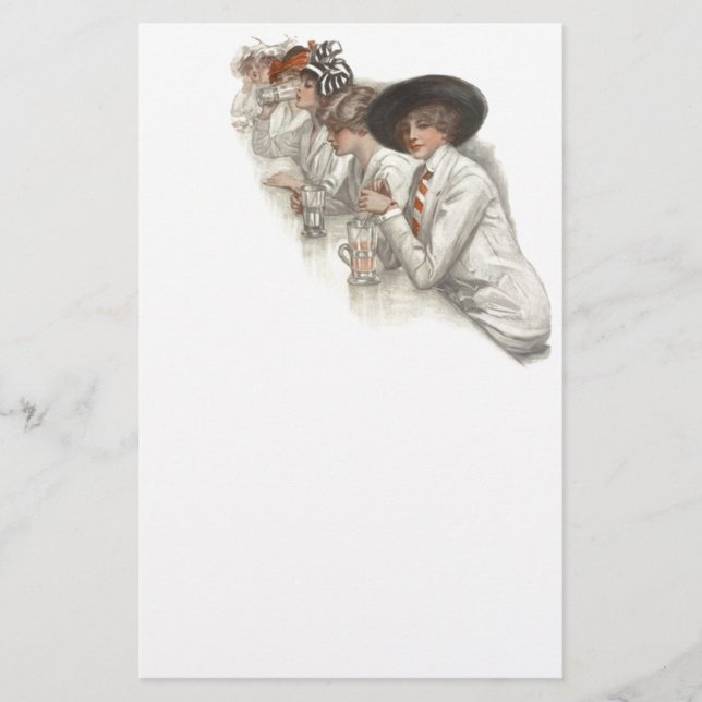 Vintage Vacation Soda Friends Personal Stationery (Front)