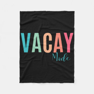 Vintage Vacay Mode For Camping Family Vacations In Fleece Blanket