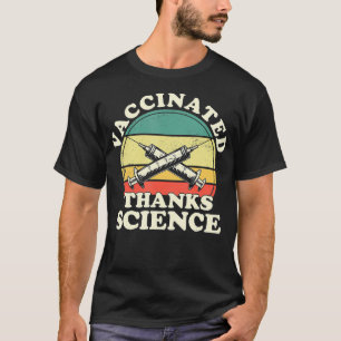 Vintage Vaccinated Thanks Science retro Sunset Imm T-Shirt