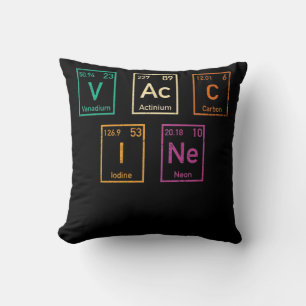 Vintage Vaccine Periodic Table Elements Spelling Cushion