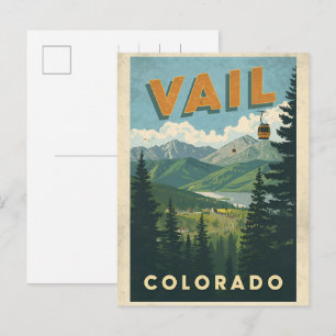 vintage Vail colorado outdoor cable car souvenirs Postcard
