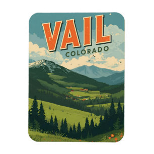 vintage Vail colorado outdoor summer souvenirs Magnet