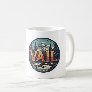 vintage Vail colorado outdoor winter snow ski  Coffee Mug