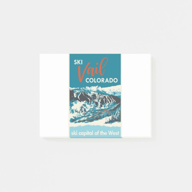 Vintage Vail Ski Poster Post-it Notes (Front)