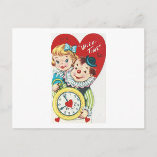 Vintage "Valen-time" Valentine Holiday Postcard