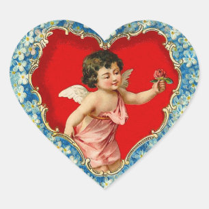 Vintage Valentine Angel Stickers