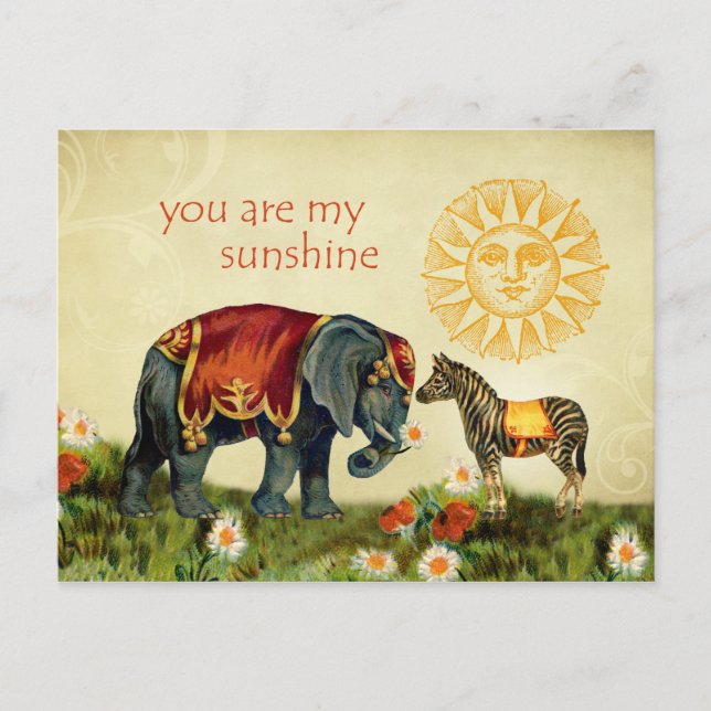 Vintage Valentine Animals in Love Holiday Postcard (Front)