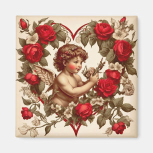 Vintage Valentine art love cupid Magnet