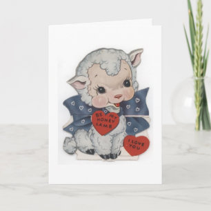 Vintage Valentine - Be My Honey Lamb, Holiday Card
