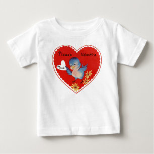 Vintage Valentine Bird Baby T-Shirt