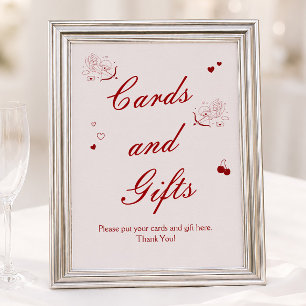 Vintage Valentine Bridal Shower Cards and Gifts Poster