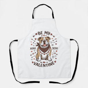 Vintage Valentine Bulldog XOXO Shirt Design_1 Apron