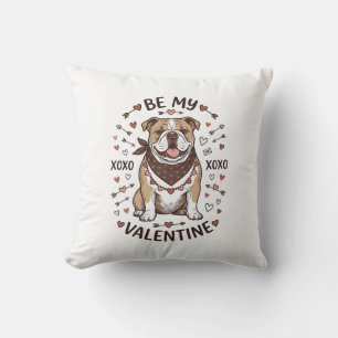 Vintage Valentine Bulldog XOXO Shirt Design_1 Cushion