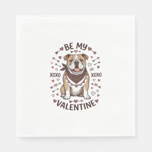 Vintage Valentine Bulldog XOXO Shirt Design_1 Napkin
