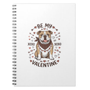 Vintage Valentine Bulldog XOXO Shirt Design_1 Notebook