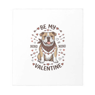Vintage Valentine Bulldog XOXO Shirt Design_1 Notepad