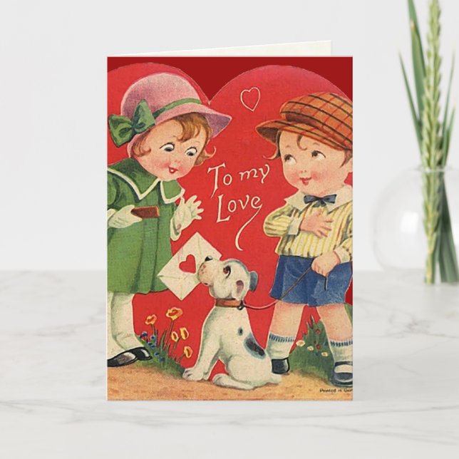 Vintage Valentine Card for Kids (Front)