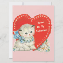 Vintage Valentine Cat holiday card