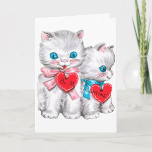 Vintage Valentine cats add message card
