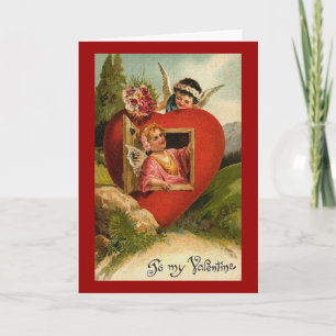 Vintage Valentine Cherubs at Heart House Holiday Card