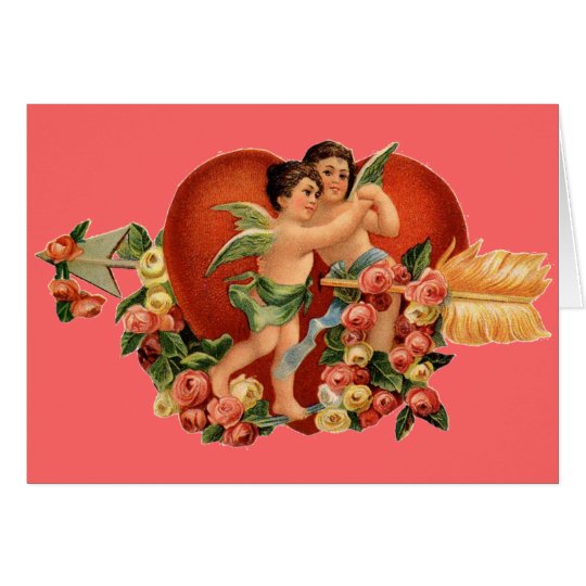 Vintage Valentine Cherubs Card