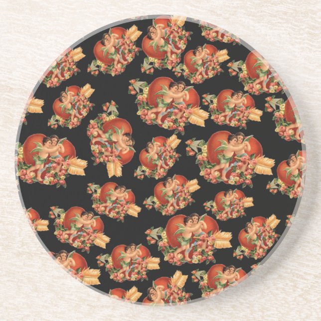 Vintage Valentine Cherubs Coaster (Front)