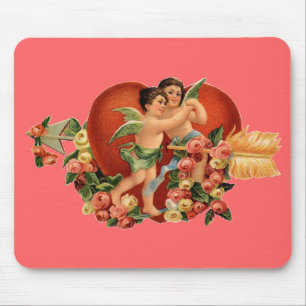 Vintage Valentine Cherubs Mouse Mat