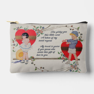 Vintage Valentine Children Cute Colourful Art Deco Accessory Pouch