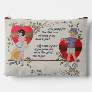 Vintage Valentine Children Cute Colourful Art Deco Accessory Pouch