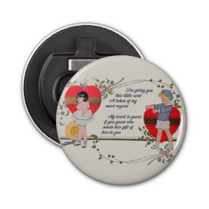Vintage Valentine Children Cute Colourful Art Deco Bottle Opener