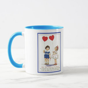 Vintage Valentine Children with Ballons Mug