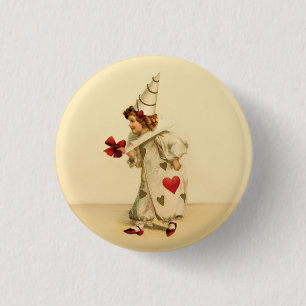Vintage Valentine Clown 3 Cm Round Badge