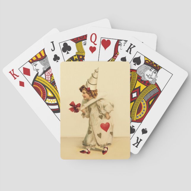 Vintage Valentine Clown Playing Cards (Back)