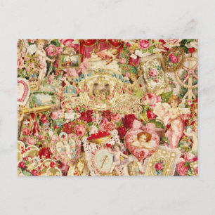 Vintage Valentine Collage Holiday Postcard