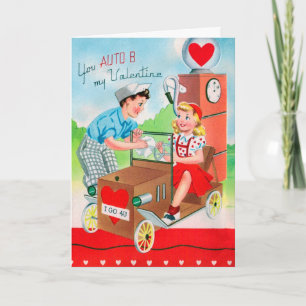 Vintage Valentine couple add message card