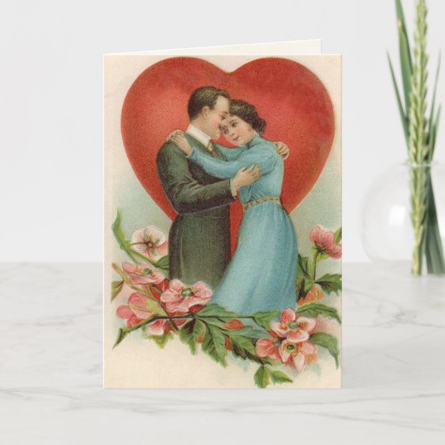 Vintage Valentine Couple Card (Front)