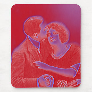 Vintage Valentine Couple in Red Mouse Mat