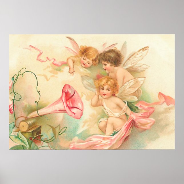 Vintage valentine cupid angel 1 poster (Front)