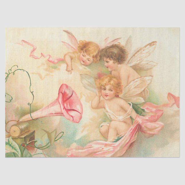 Vintage valentine cupid angel 1 tissue paper (Front)