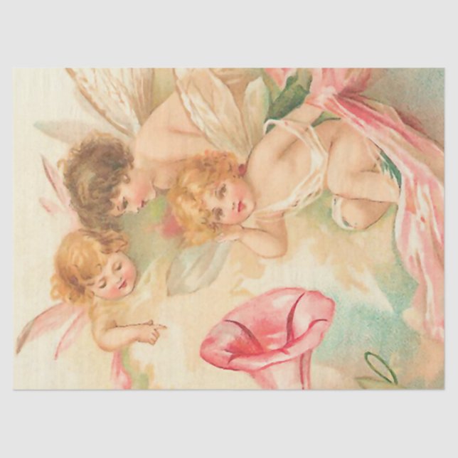 Vintage valentine cupid angel 1 tissue paper (Front)