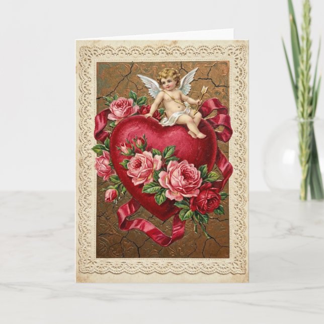 Vintage Valentine Cupid Card (Front)