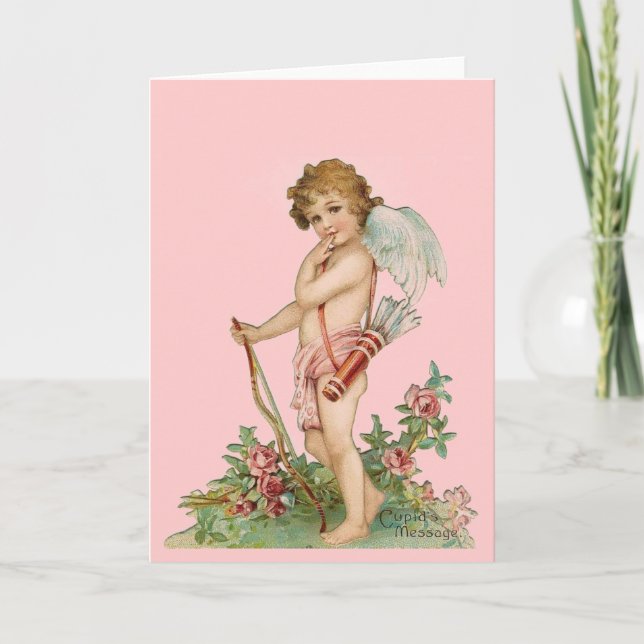 Vintage Valentine Cupid Card (Front)