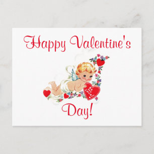 Vintage Valentine Cupid Holiday Postcard