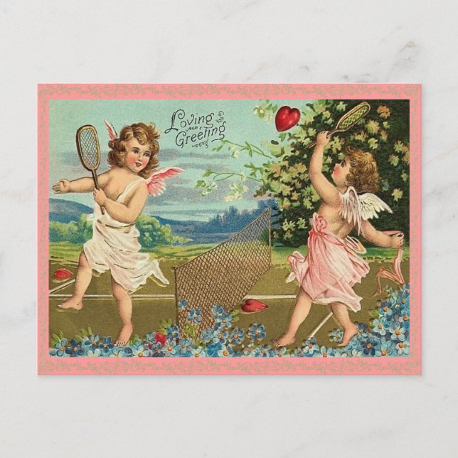 Vintage Valentine Cupid Postcard (Front)