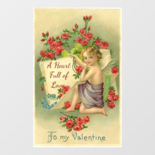 Vintage Valentine Cupid Window Cling