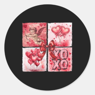 Vintage Valentine Cupid Xoxo Heart Byllon Candy Co Classic Round Sticker