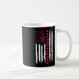 Vintage Valentine Day American Flag Heart Perfect  Coffee Mug