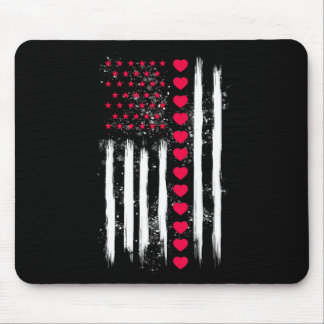 Vintage Valentine Day American Flag Heart Perfect  Mouse Mat