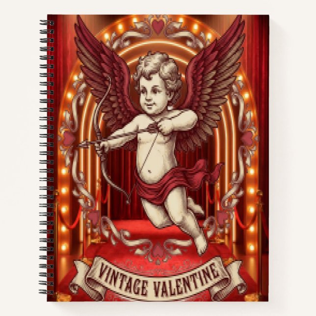 Vintage Valentine Day  Notebook (Front)